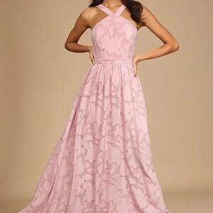 Love and Beyond Mauve Pink Burnout Floral Maxi Dress
